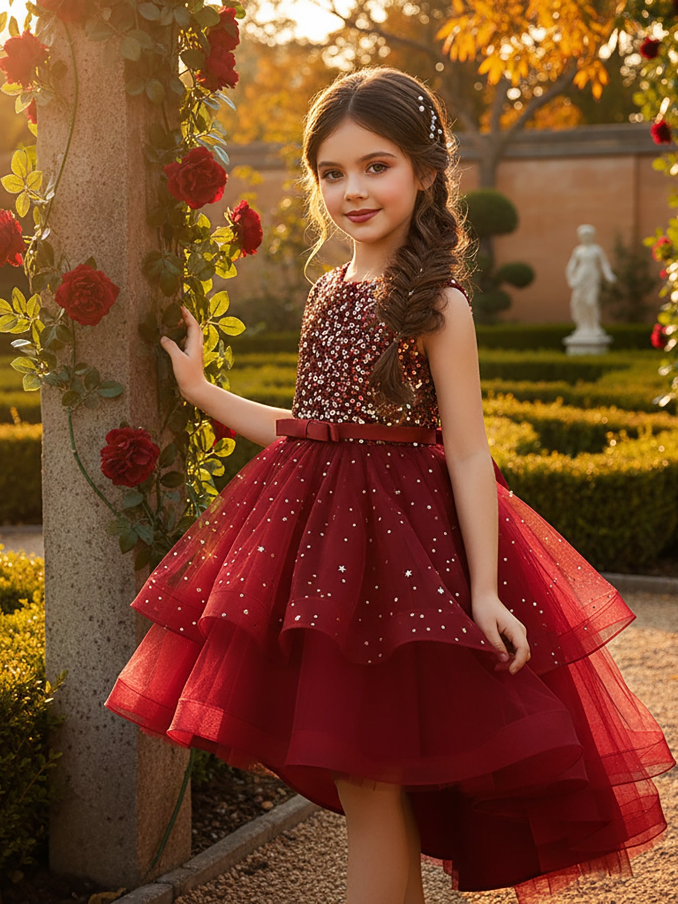 Baby Clothing Discount - Vestido de Princesa con Lentejuelas Florales