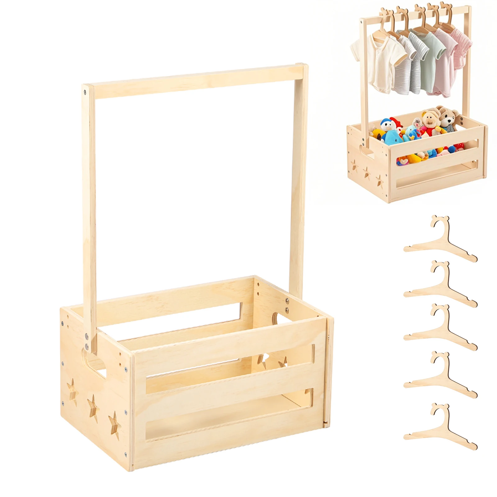 Baby Clothing Basket - Cesta de madera multiusos para baby