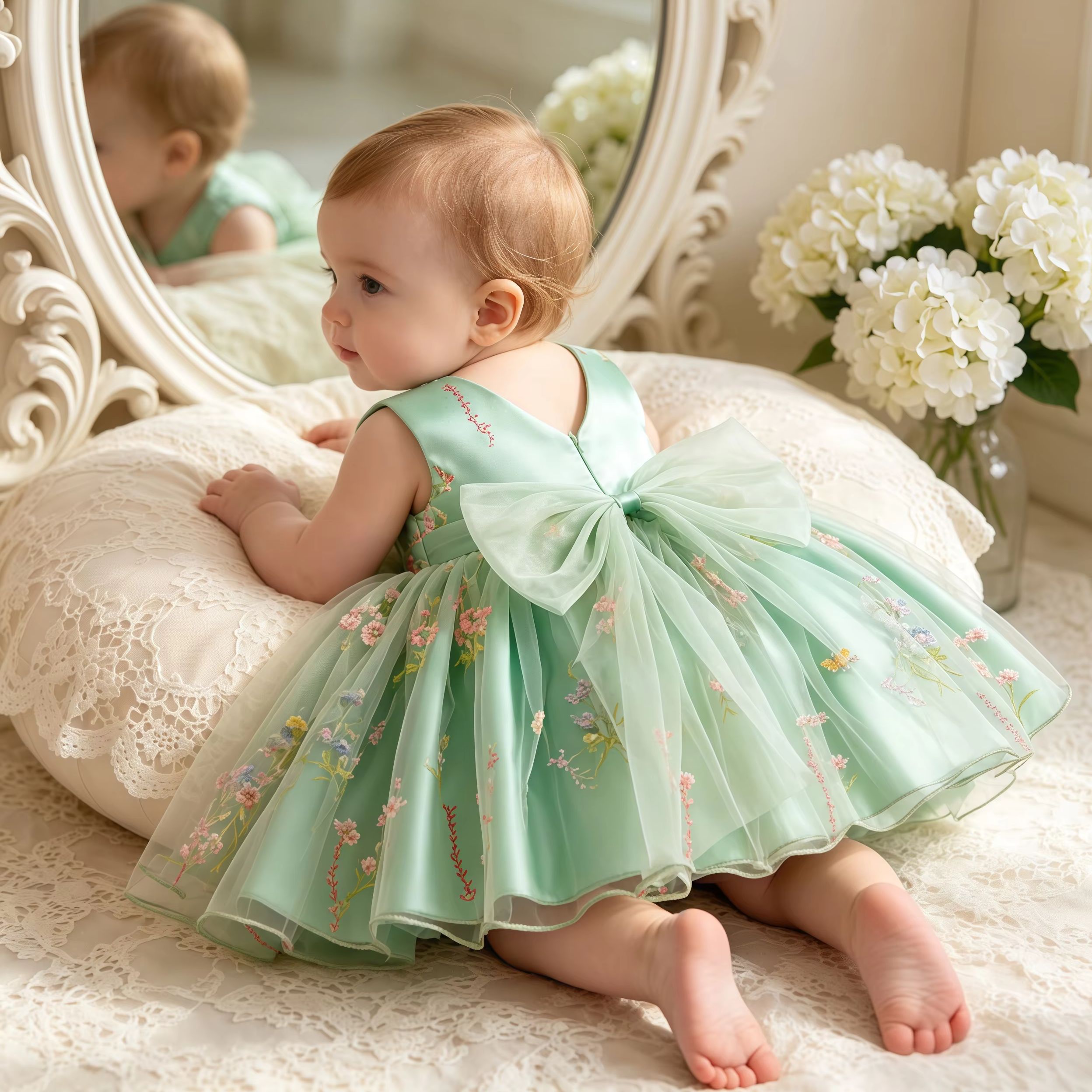 Baby Clothing Dresser - Vestidos de fiesta formales con lazo