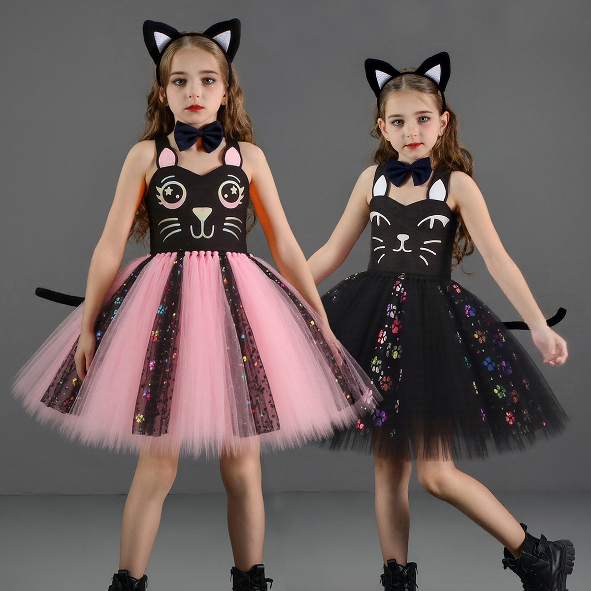 Baby Clothing Dresser - Vestido tutú de gato negro rosa