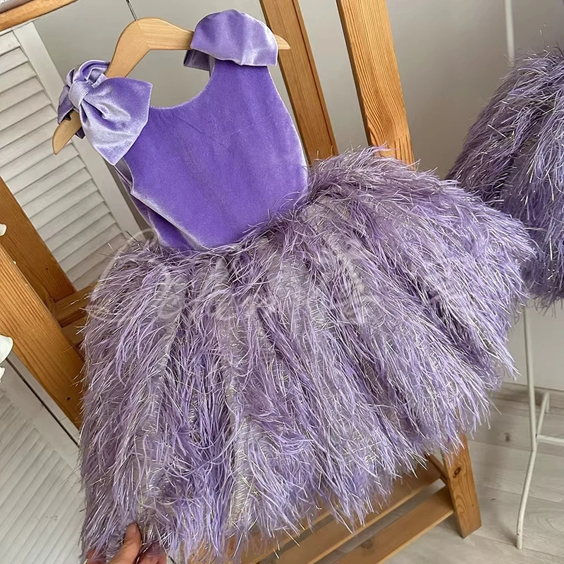 Baby Clothing Dresser - 2026 moda bebé niña princesa pluma