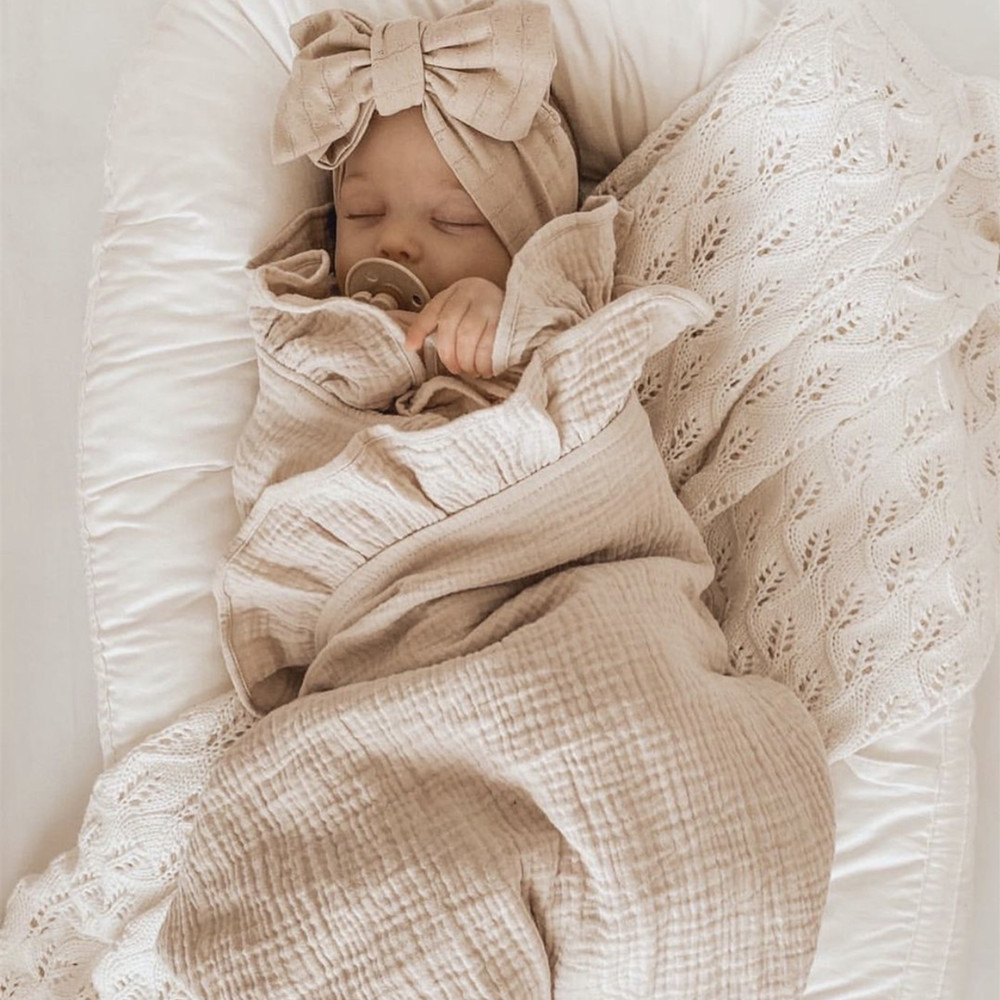 Baby Clothing Organic Cotton - Mantas envolventes de muselina con volantes