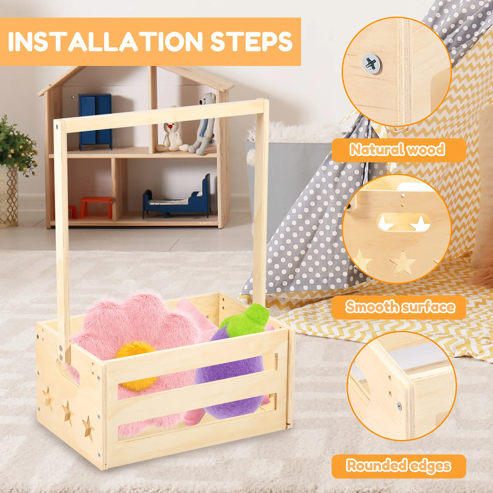 Cesta de madera multiusos para - Baby Clothing Basket reseña y precio